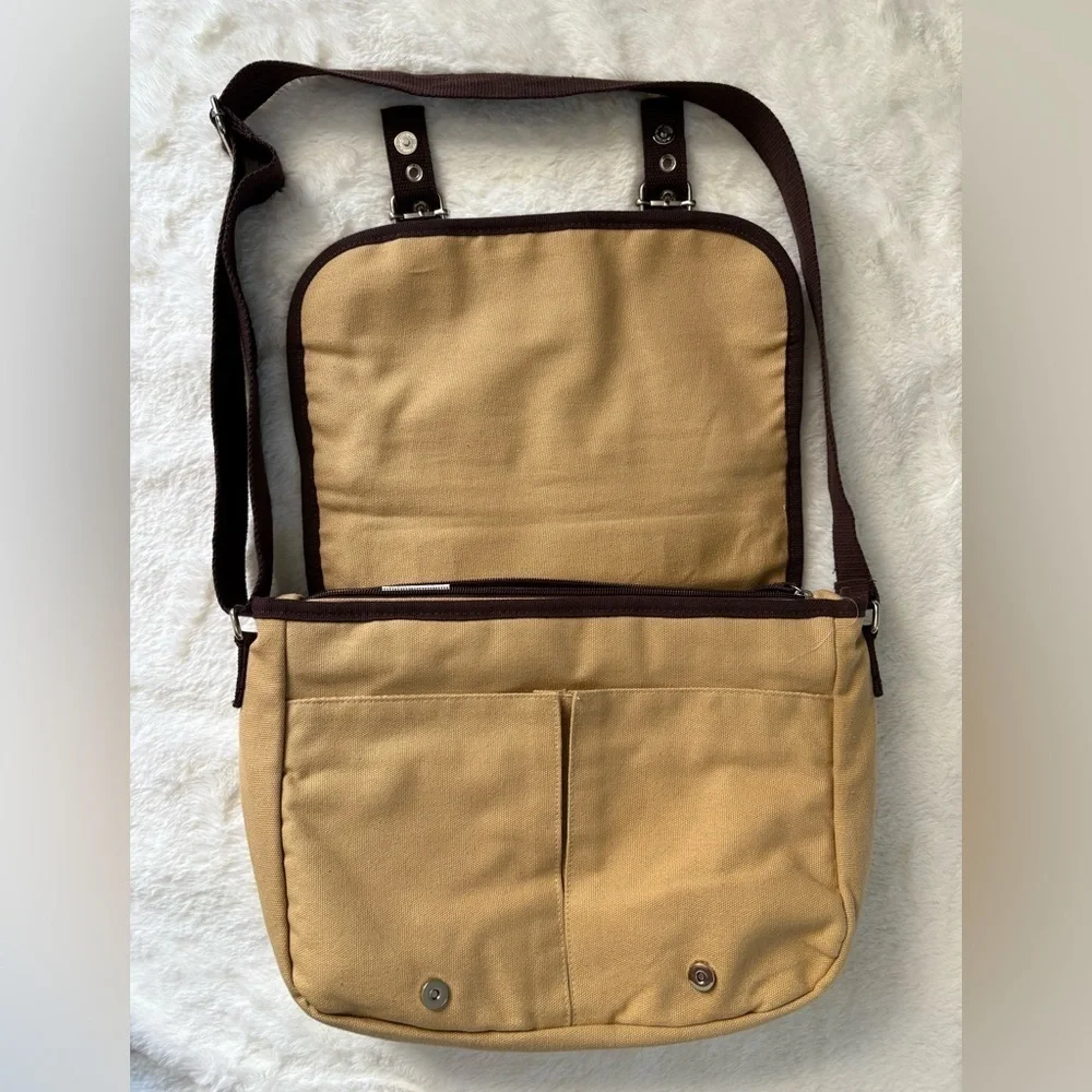 Sachi Canvas Leakproof Insulated Crossbody Sachet Tan and Brown